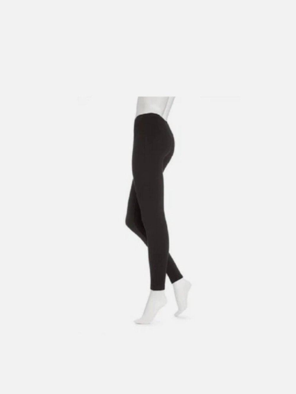HUE Black Cotton Blend Leggings M